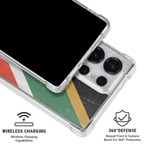 South Africa Flag Distressed Galaxy S25 Ultra Clear Case